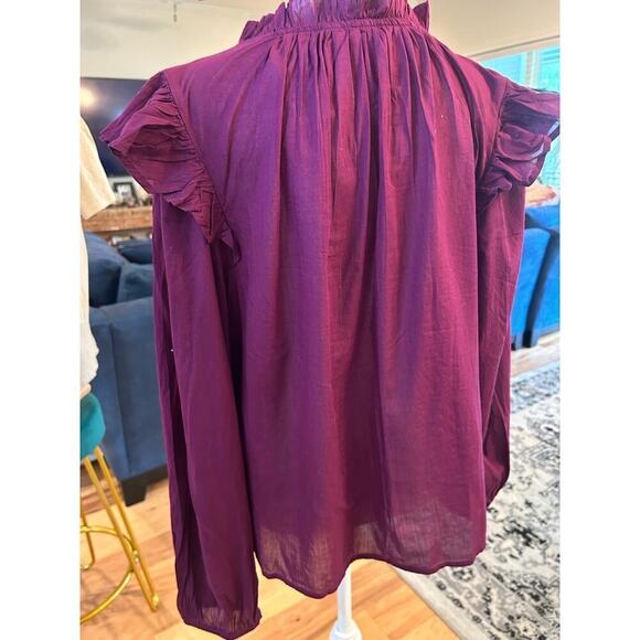GAP NWT BLOUSE LIGHTWEIGHT PURPLE PLUM TOP WOMENS LARGE - Picture 4 of 7